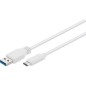 Goobay kabel USB 3.0 til USB-C 1meter hvid Goobay kabel USB 3.0 til USB-C 1meter hvid